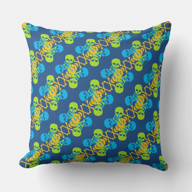 Skulls & Crossbones Patter Cushion (Front)