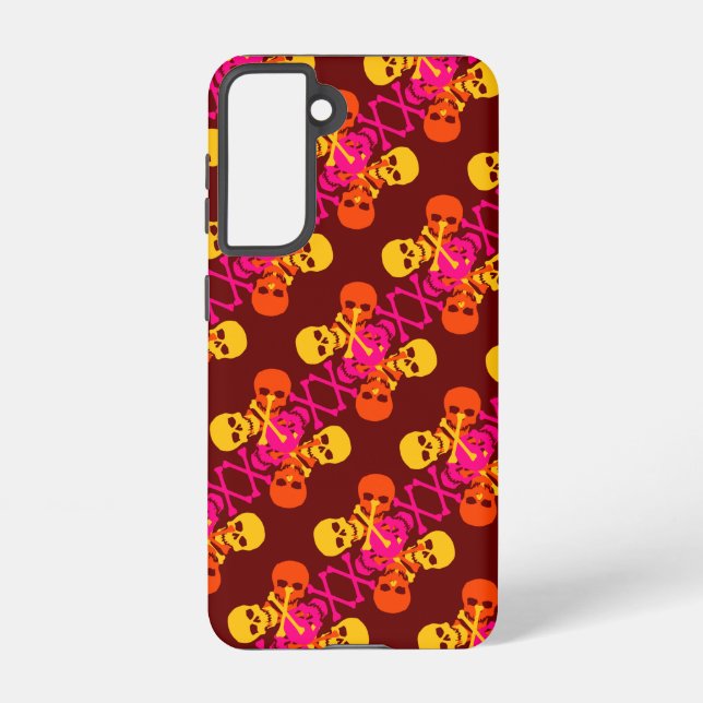 Skulls & Crossbones Pattern Samsung Galaxy S21 Case (Back)