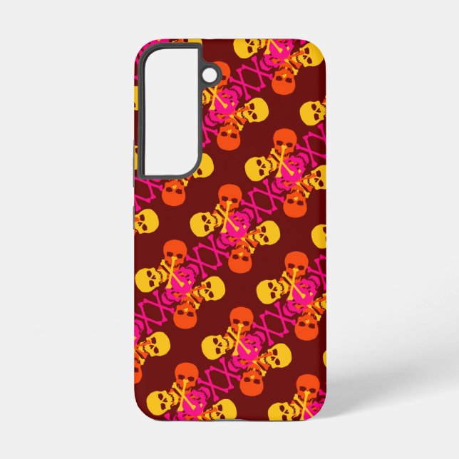 Skulls & Crossbones Pattern Samsung Galaxy S22 Case (Back)