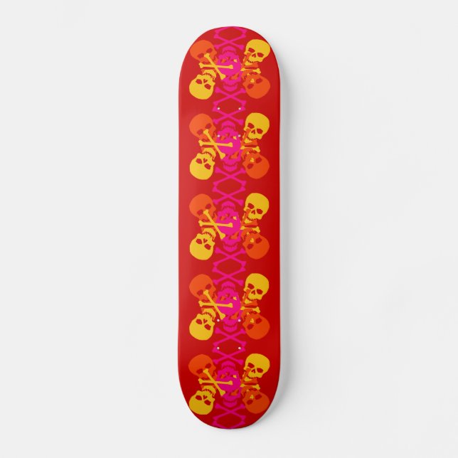 Skulls & Crossbones Pattern Skateboard (Front)