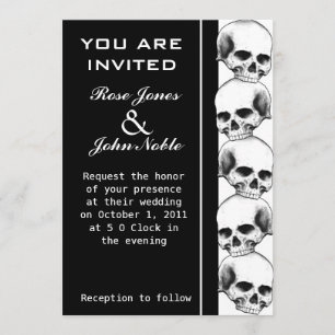 Skulls Ebony (Black) Wedding Invitation