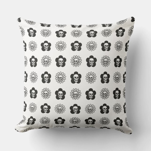 Skulls Flowers Cushion (Front)