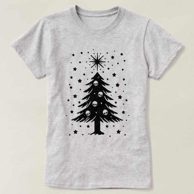Skulls For Christmas Tree T-Shirt (Design Front)