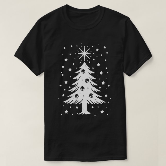 Skulls For Christmas Tree T-Shirt (Design Front)