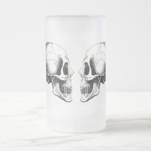 Skulls Frosted 16 oz Frosted Glass Mug