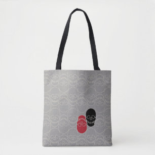 Skulls - Ghost Grey and Bone White Tote Bag
