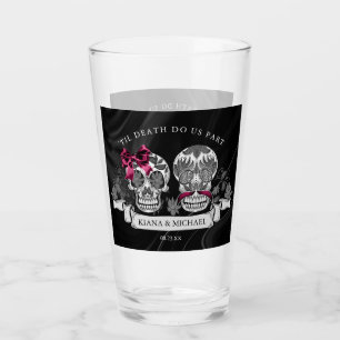 Skulls Gothic Hallowedding Burgundy ID866  Glass