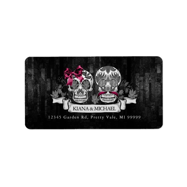 Skulls Gothic Hallowedding Burgundy ID866 Label (Front)