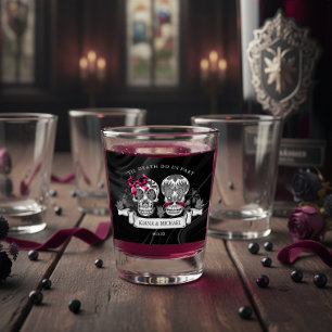 Skulls Gothic Hallowedding Burgundy ID866 Shot Glass