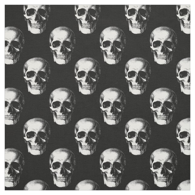 Skulls Gothic Halloween Fabric (Swatch)