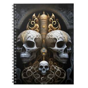 Skulls Gothic Horror Goth Surreal Art Notebook