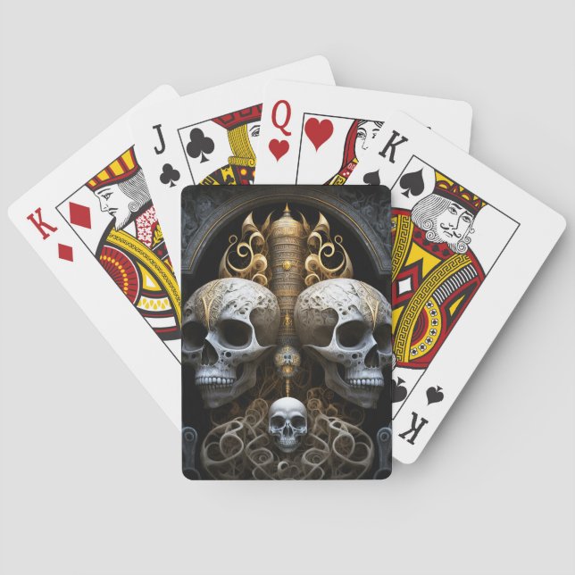 Skulls Gothic Horror Goth Surreal Art Playing Cards (Back)