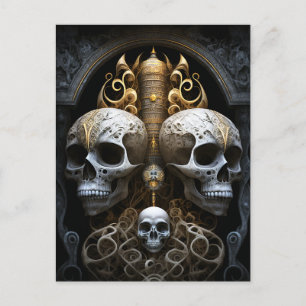 Skulls Gothic Horror Goth Surreal Art Postcard