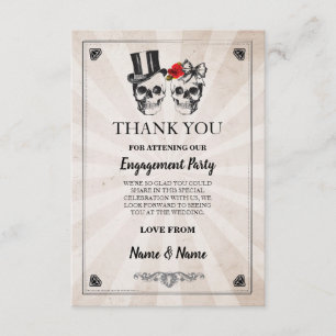 Skulls Halloween Thank You Wedding Rustic Card