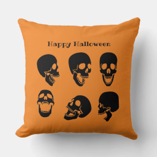 Skulls Halloween Throw Pillow