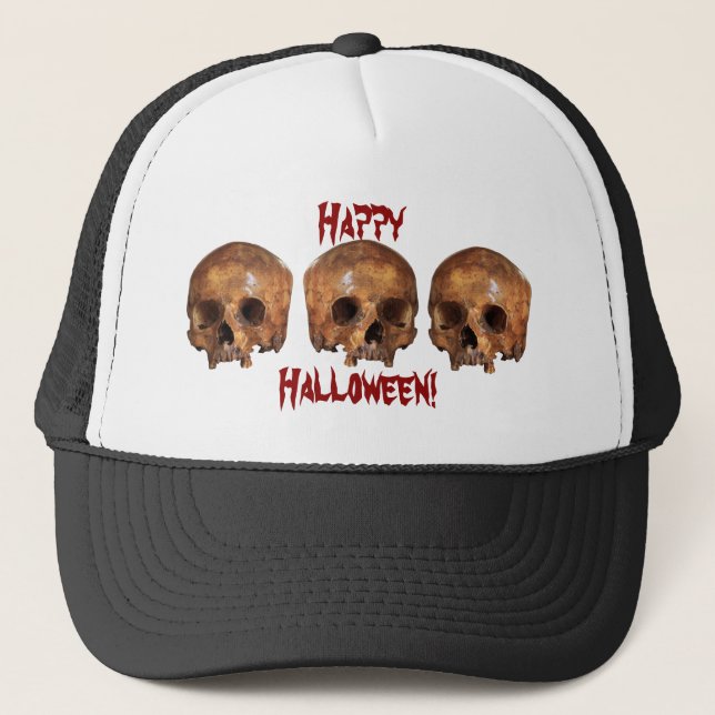 Skulls Halloween Trucker Hat (Front)