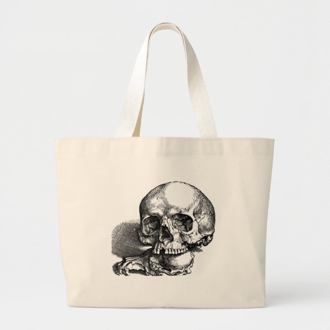 Skulls, human and animal large tote bag (Front)
