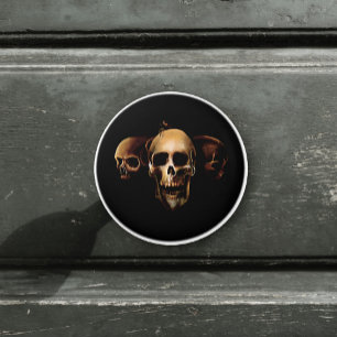 Skulls Human Black Ceramic Knob