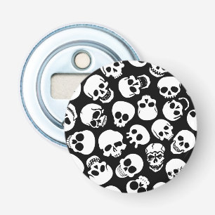 Skulls in Black Background Pattern Bottle Opener