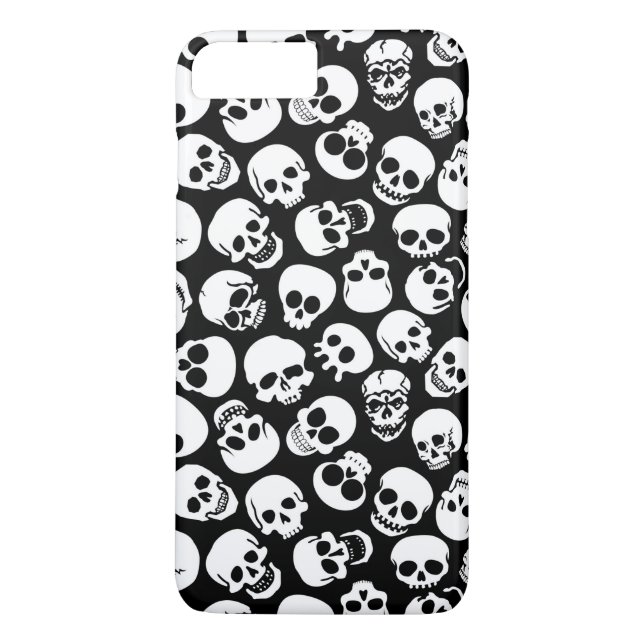 Skulls in Black Background Pattern Case-Mate iPhone Case (Back)