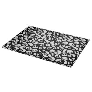 Skulls in Black Background Pattern Cutting Board