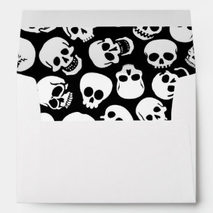 Skulls in Black Background Pattern Envelope