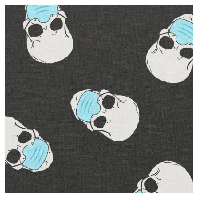skulls in face masks on black fabric (Close Up)