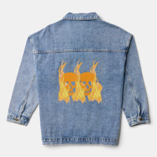 Skulls in Fire Women's Denim Jacket