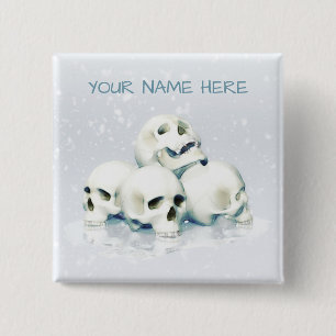 Skulls in the snow. Personalized 15 Cm Square Badge