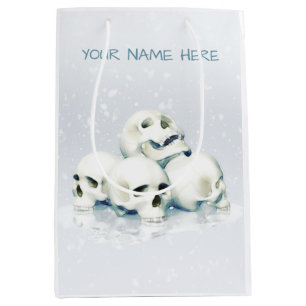 Skulls in the snow. Personalized Medium Gift Bag
