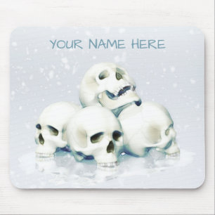 Skulls in the snow. Personalized Mouse Mat