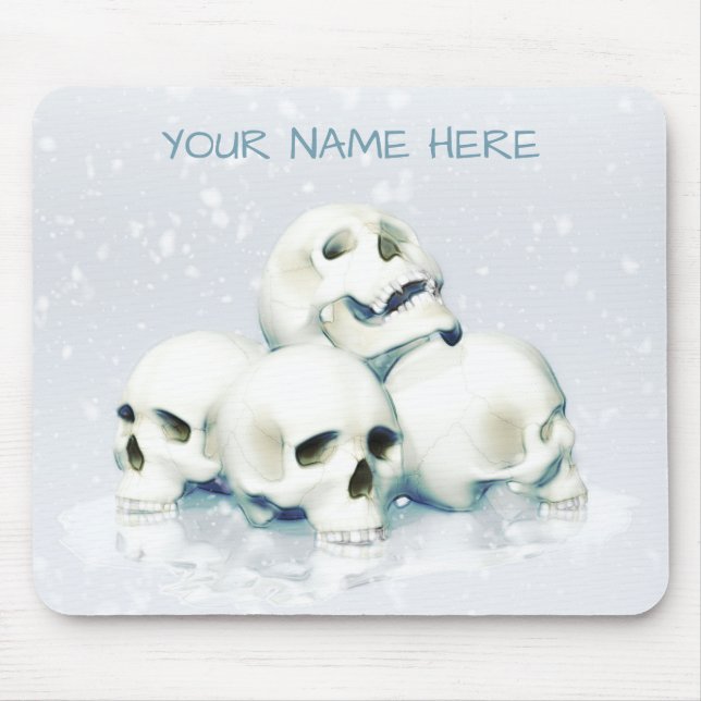 Skulls in the snow. Personalized Mouse Mat (Front)