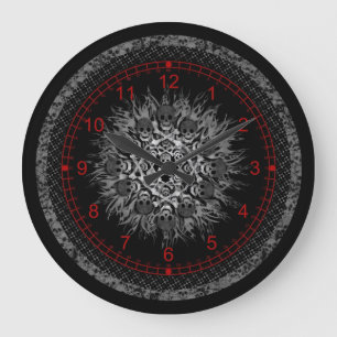 skulls large clock
