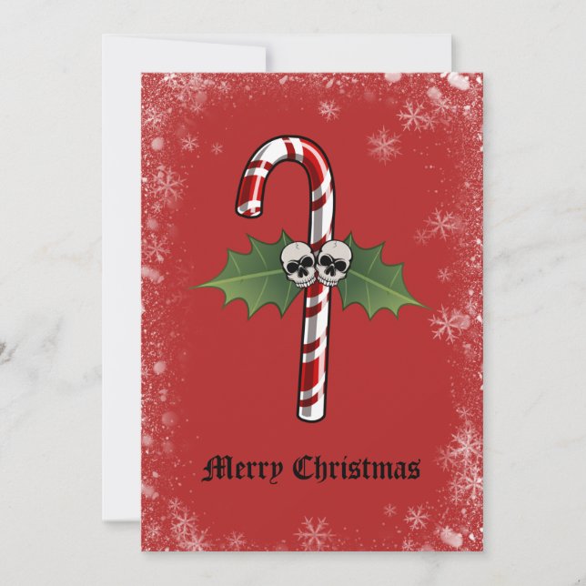 Skulls Merry Christmas Holiday Card (Front)