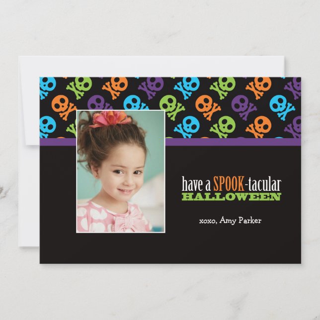 Skulls n Bones 2 Halloween Photo Card (Front)
