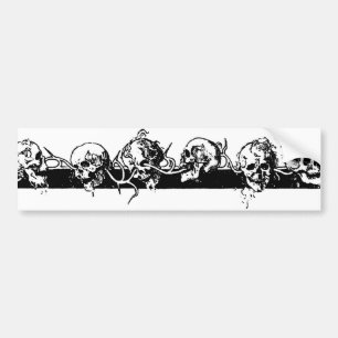 Skulls on a Vine. Circa 1901 Mexico. Bumper Sticker