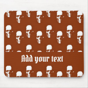 Skulls on brown custom mouse mat