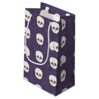 Skulls on purple bone background