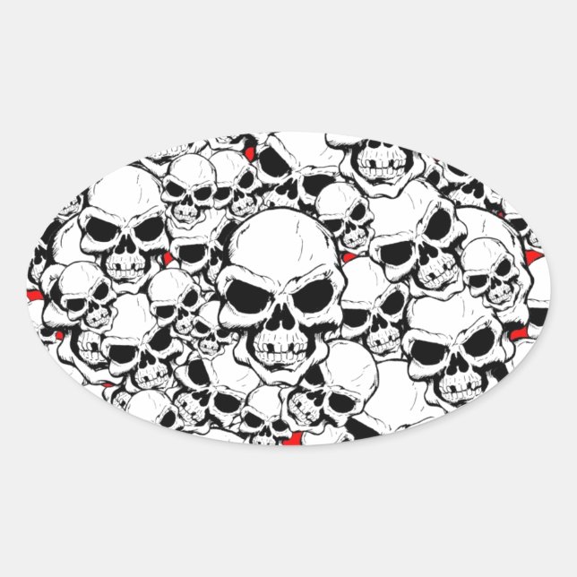 SKULLS OVAL STICKER (Front)