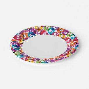 Skulls pattern 3 paper plate