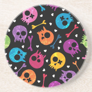 Skulls pattern coaster