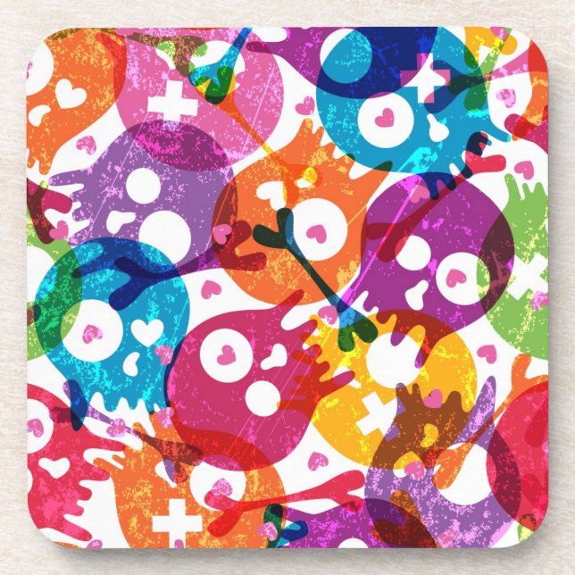Skulls pattern coaster (Front)