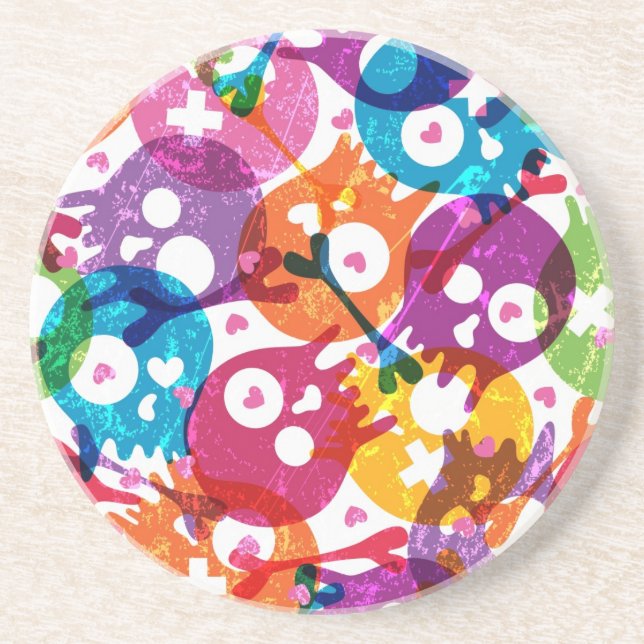 Skulls pattern coaster (Front)