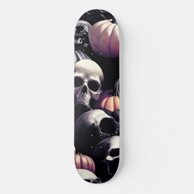 Skulls pattern, demonic, horror Halloween style Skateboard (Front)