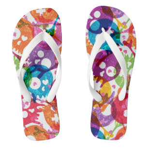Skulls pattern flip flops