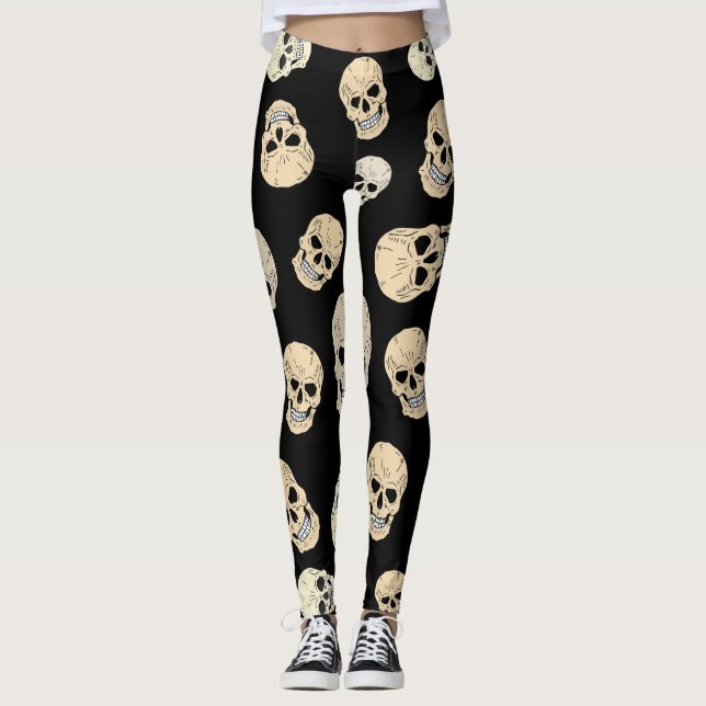 Skulls Pattern Leggings (Front)