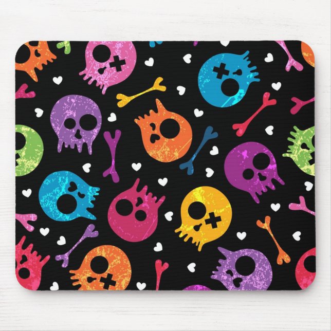 Skulls pattern mouse mat (Front)