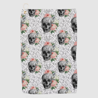 Skulls & Pink Roses Golf Towel