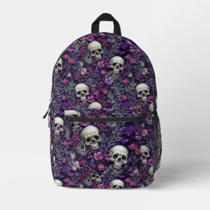 Skulls & Purple Flowers Backpack
