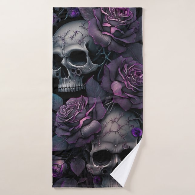 Skulls & Roses Bath Towel Set (Bath Towel)